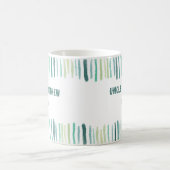 ニューアンクルグリーンストライプパーソナライズされた抽象芸術 コーヒーマグカップ (中央)