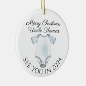 ニューアンクル新生児妊娠の発表デザイン セラミックオーナメント (右)