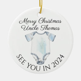 ニューアンクル新生児妊娠の発表デザイン セラミックオーナメント