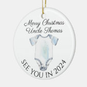 ニューアンクル新生児妊娠の発表デザイン セラミックオーナメント (左)