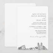 ニューアークのウェディングエレガントスカイライン招待状 招待状 (正面/裏面)