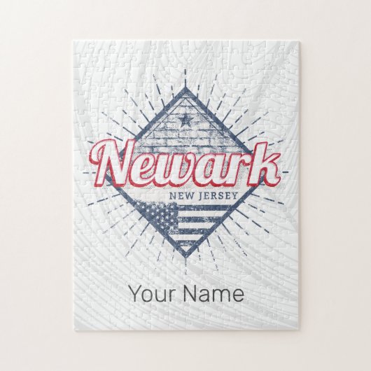 ニューアークシティニュージャージー統一された州ヴィンテージUSA ジグソーパズル (縦)