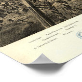 ニューアークニュージャージー1874アンティークパノラママップ ポスター (角)