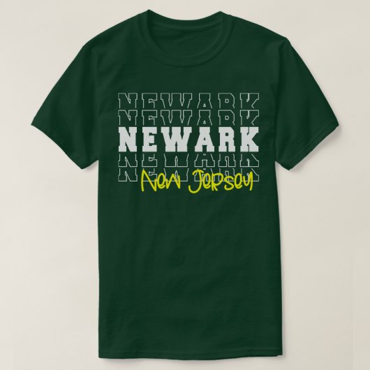 ニューアーク市ニュージャージー州ニューアークNJ Tシャツ (デザイン正面)