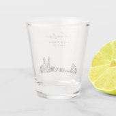ニューアーク結婚式の引き出物パーソナライズされた応援 ショットグラス (裏面)