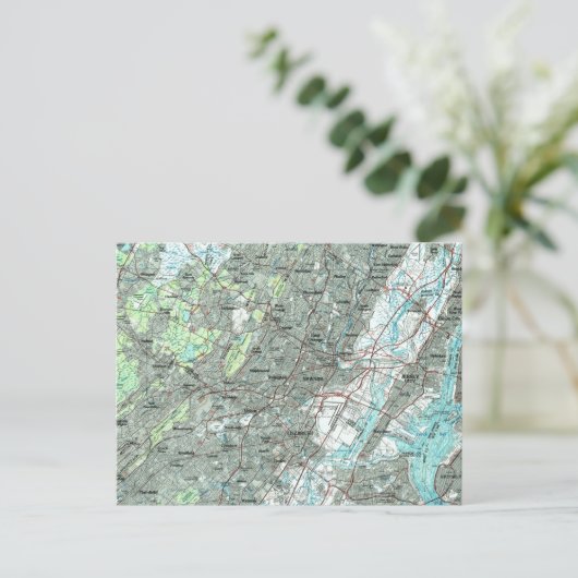 ニューアークNJとその周辺地域の地図(1986) ポストカード (スタンド正面)