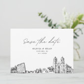 ニューアークNJウェディング日付を保存モダン 招待状 (スタンド正面)