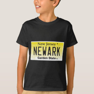 ニューアークNJニュージャージー州ライセンスプレートレンガ市街区 Tシャツ