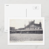 ニューアークNJヴィンテージ、Market St. Train Depot ポストカード (正面/裏面)