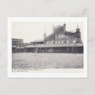 ニューアークNJヴィンテージ、Market St. Train Depot ポストカード