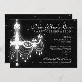 ニューイエレガントズイブシャンデリアブラック 招待状 (正面/裏面)