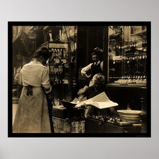 ニューイタリアンヨーク市の時計職人1912 ポスター (正面)