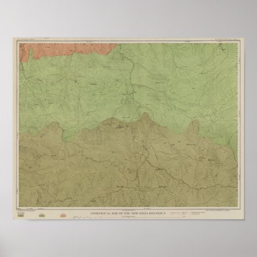 ニューイドリア地区の地質図 ポスター (正面)