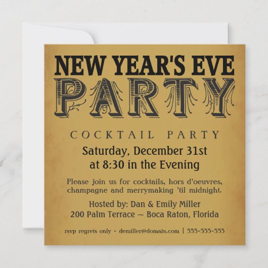 ニューイブカクテルパーティーヴィンテージ招待状 招待状 (正面)