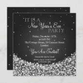 ニューイブパーティーナイトスパークルブラック 招待状 (正面/裏面)