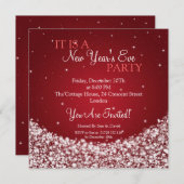 ニューイブパーティーナイトスパークルレッド 招待状 (正面/裏面)