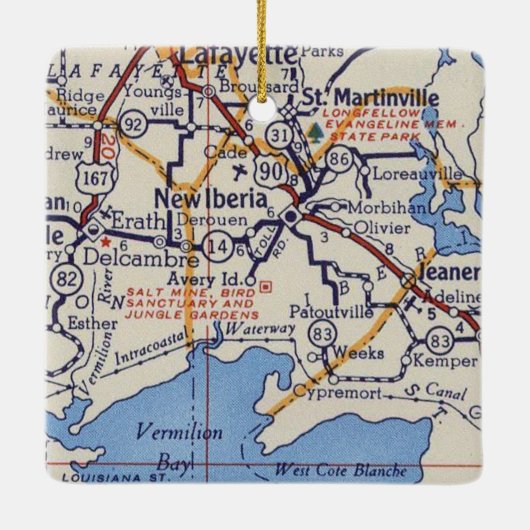 ニューイベリアヴィンテージマップ セラミックオーナメント (裏面)