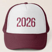 ニューイヤーお祝い 2026年 キャップ マロン色 フォーム (正面)