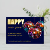 ニューイヤーのディスコボール 箔シーズンカード (立ち正面)