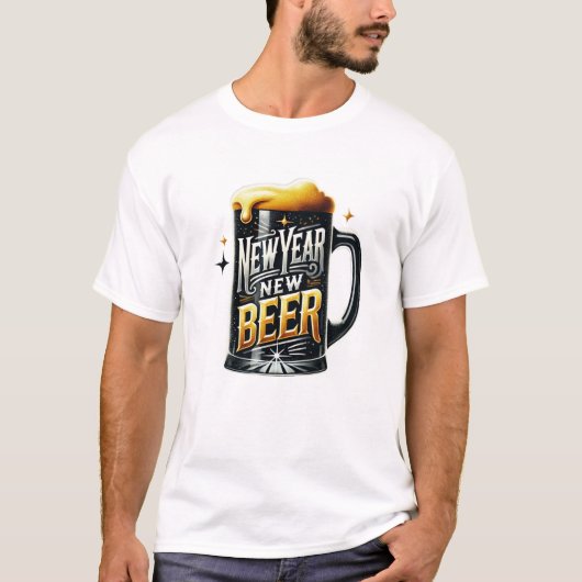 ニューイヤーのビールおもしろいパーティー Tシャツ (正面)