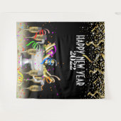 ニューイヤーのフォトブース背景 タペストリー (正面(横))