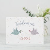 ニューイヤーの平和の鳩 星空のフラットカード シーズンカード (スタンド正面)