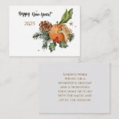 ニューイヤーの水彩マンダリン ノートカード (正面/裏面)