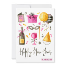 ニューイヤーの水彩画