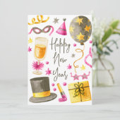 ニューイヤーの水彩画 シーズンカード (スタンド正面)