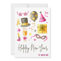 ニューイヤーの水彩画