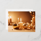 ニューイヤーの祭り ホリデーシーズンのお祝い ライト 箔シーズンポストカード (正面/裏面)