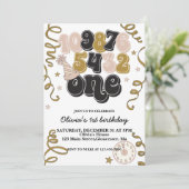 ニューイヤーイブカウントダウンファースト誕生日招待状 招待状 (スタンド正面)