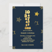 ニューイヤーイブカウントダウンファースト誕生日招待状 招待状 (正面)