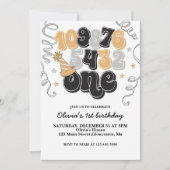 ニューイヤーイブカウントダウンファースト誕生日招待状 招待状 (正面)