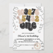 ニューイヤーイブカウントダウンファースト誕生日招待状 招待状 (正面)