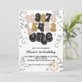 ニューイヤーイブカウントダウンファースト誕生日招待状 招待状 (スタンド正面)