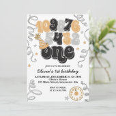 ニューイヤーイブカウントダウンファースト誕生日招待状 招待状 (スタンド正面)