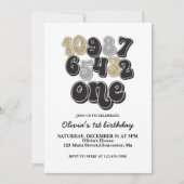 ニューイヤーイブカウントダウンファースト誕生日招待状 招待状 (正面)