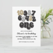 ニューイヤーイブカウントダウンファースト誕生日招待状 招待状 (スタンド正面)