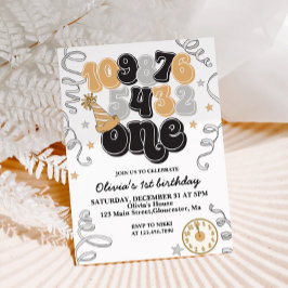 ニューイヤーイブカウントダウンファースト誕生日招待状 招待状