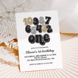 ニューイヤーイブカウントダウンファースト誕生日招待状 招待状