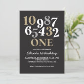 ニューイヤーイブカウントダウンファースト誕生日招待状 招待状 (スタンド正面)