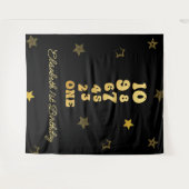 ニューイヤーイブカウントダウンファースト誕生日 タペストリー (正面(横))