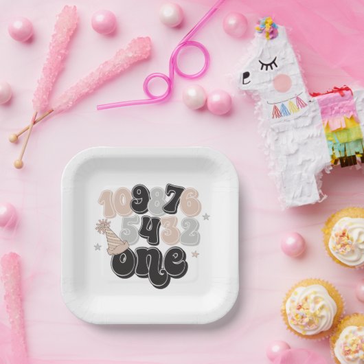 ニューイヤーイブカウントダウンファースト誕生日 ペーパープレート (パーティー)