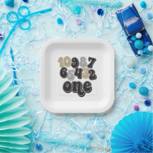 ニューイヤーイブカウントダウンファースト誕生日 ペーパープレート (パーティー)