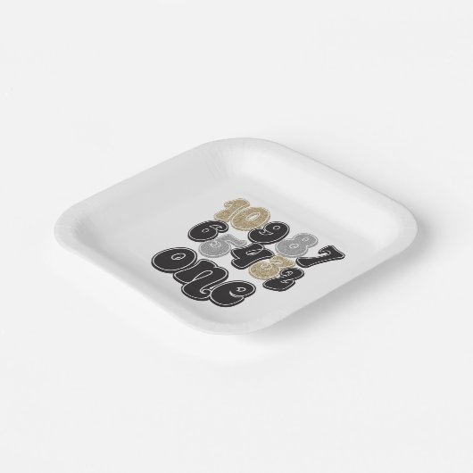 ニューイヤーイブカウントダウンファースト誕生日 ペーパープレート (傾斜あり)