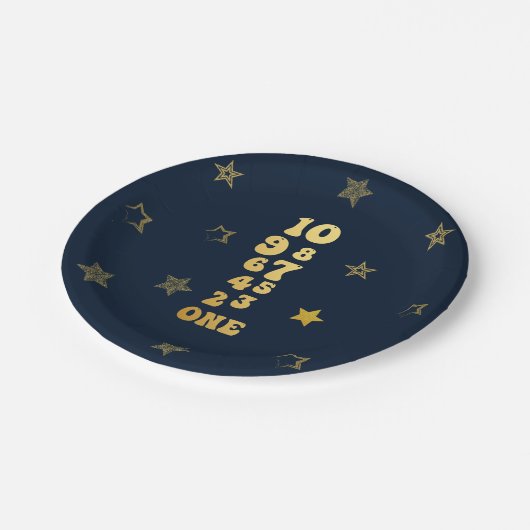 ニューイヤーイブカウントダウンファースト誕生日 ペーパープレート (アングル)