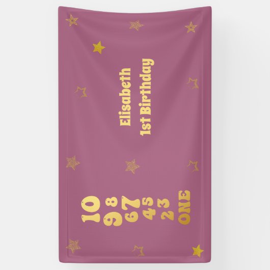 ニューイヤーイブカウントダウンファースト誕生日 横断幕 (縦)