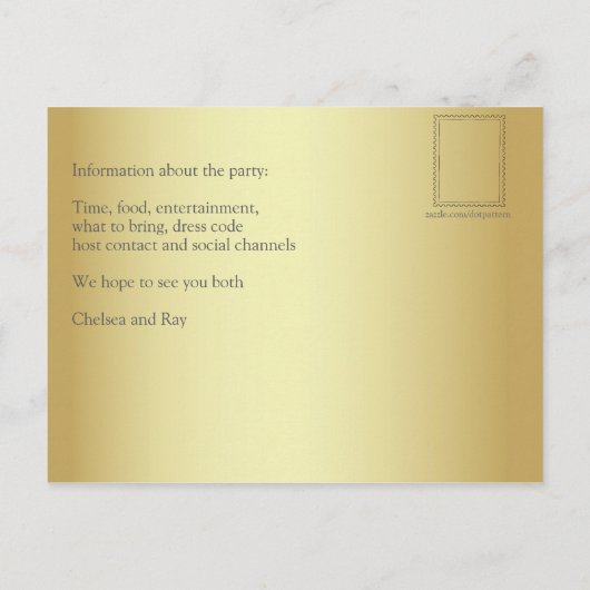 ニューイヤーイブパーティの招待状 ポストカード (裏面)