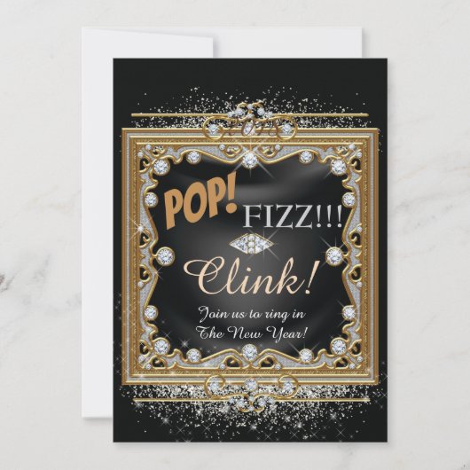 ニューイヤーイブパーティの招待状 招待状 (正面)